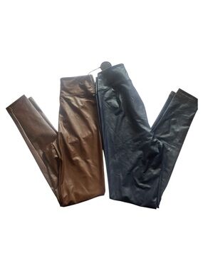 Offline by Aerie Bundle Two High-Wasted Faux Leather Leggings Size Medium